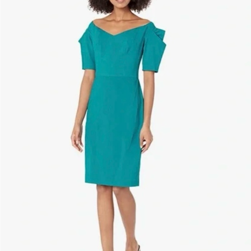 NWT Trina Turk Teal Off-Shoulder Dress sz 0